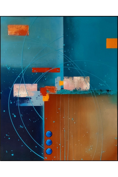 SPECTRUM XVIII 100x80 cm ABSTRAKCYJNY OBRAZ NAMALOWANY NA PŁÓTNIE